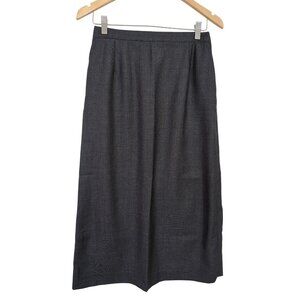 Vintage Harold Powel Midi Straight Skirt Womens 12 Black Gray Pockets Office